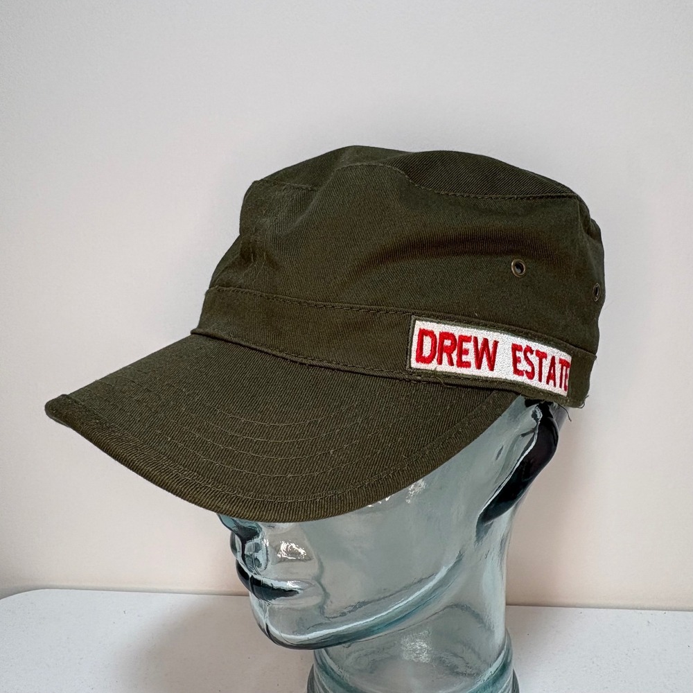 Vintage Drew Estate Military Cadet Hat Olive Green Rebirth of Cigars Tobacco Cap